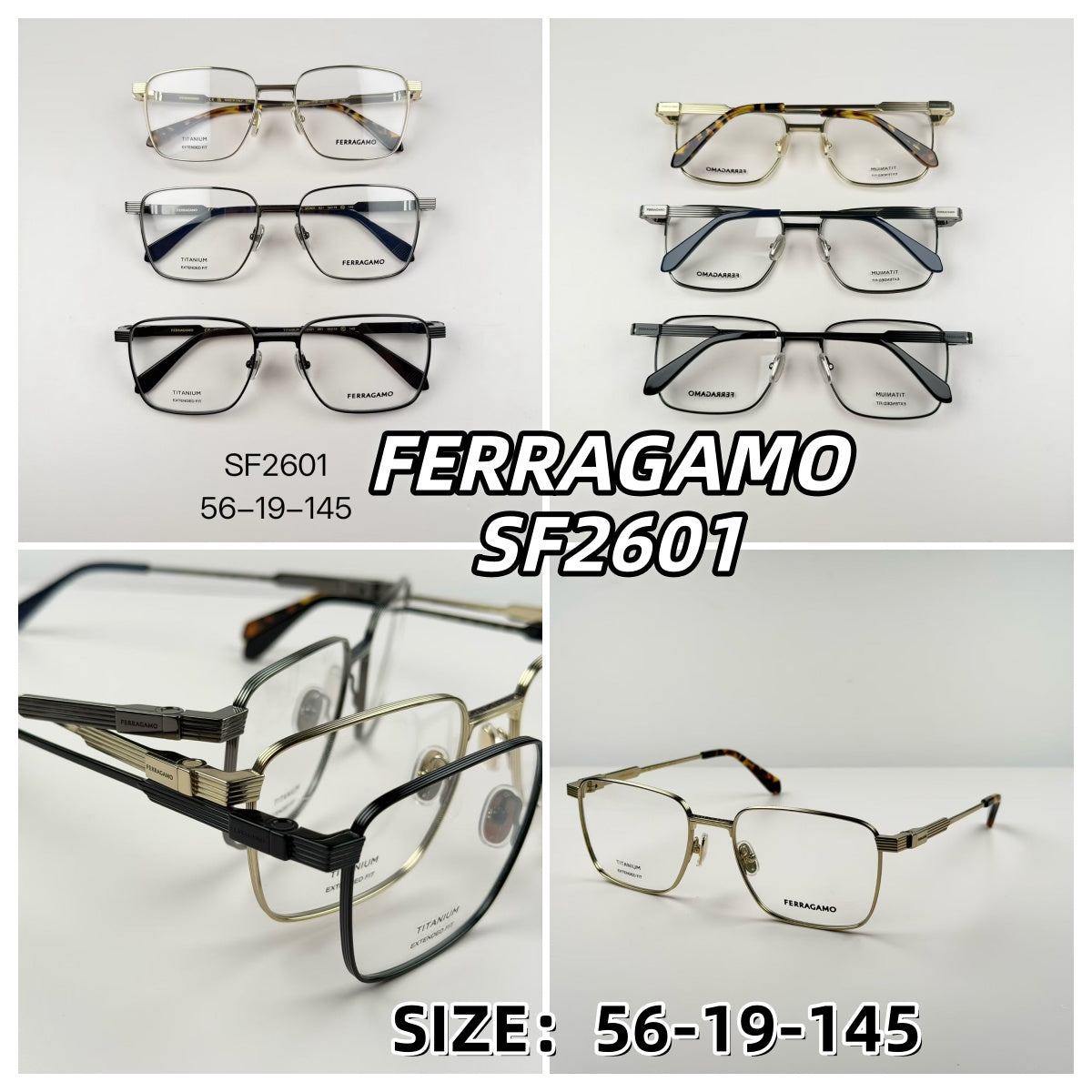 FERRAGAMO 男士眼鏡 SF2601 尺寸56-19-145