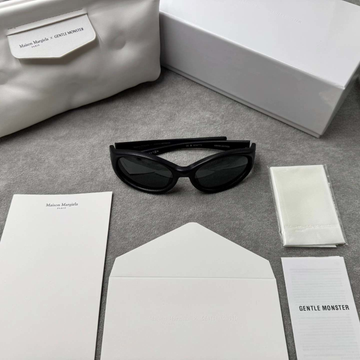 型號：mm104 Gentle Monster 聯名 Maison Margiela 黑框皮質墨鏡