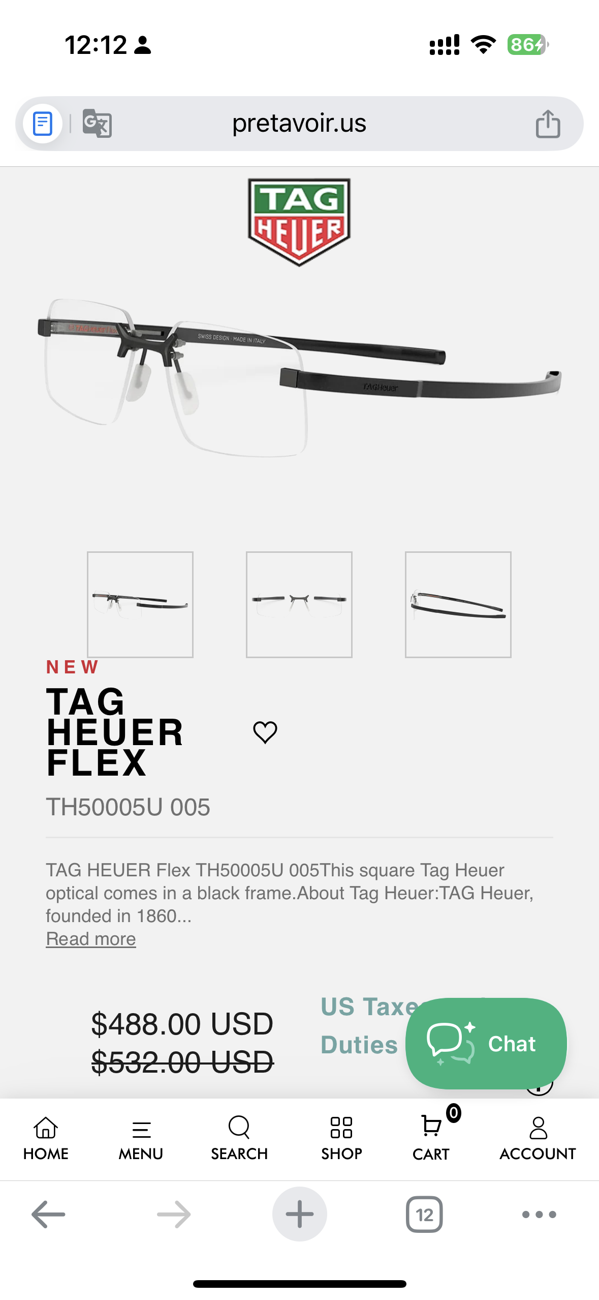 TAG Heuer TH50005U size：56-15-155總寬150框高35