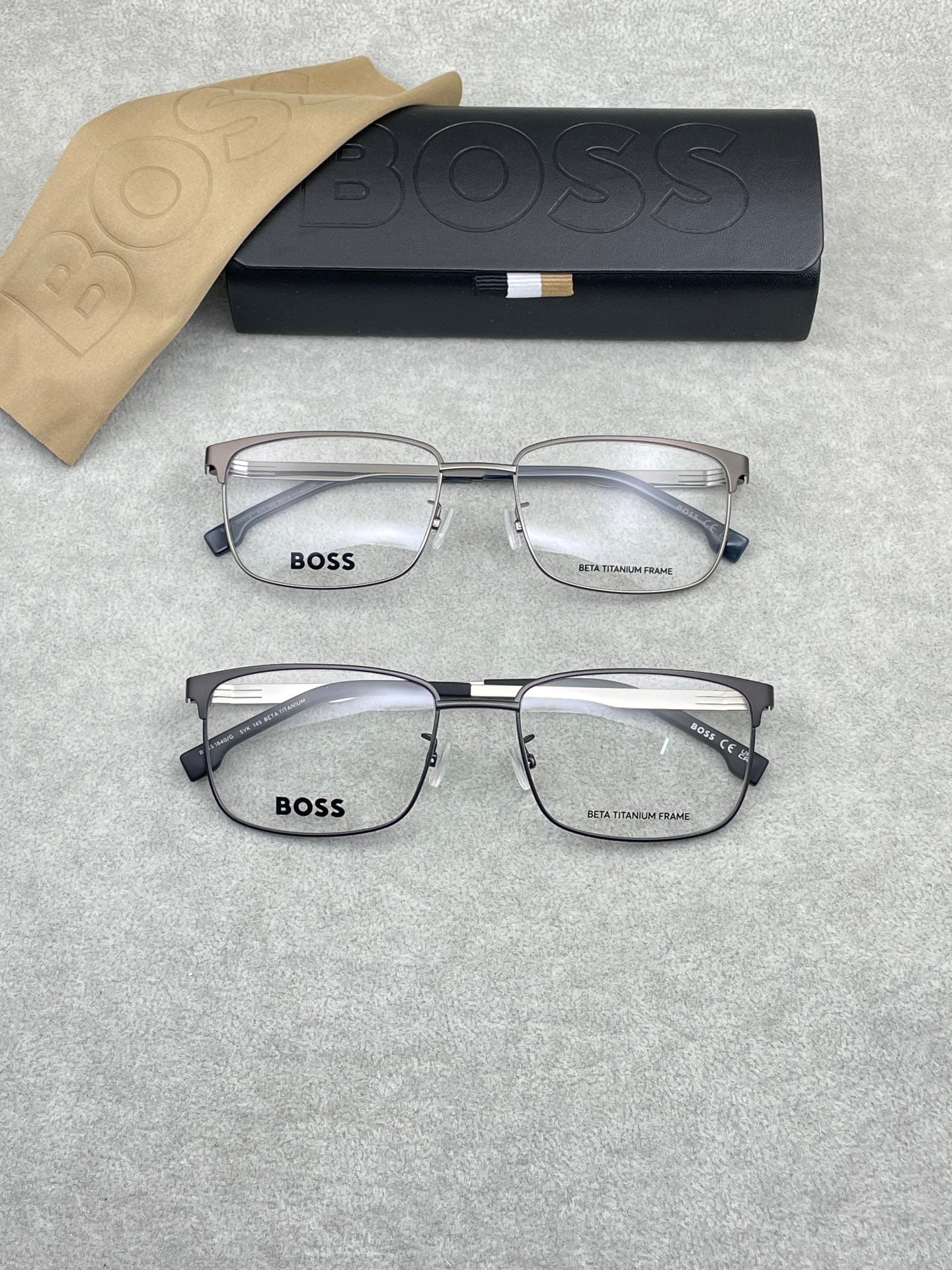 HUGO BOSS，鈦架系列， 獨立可調式鼻托，尺寸56-19-145