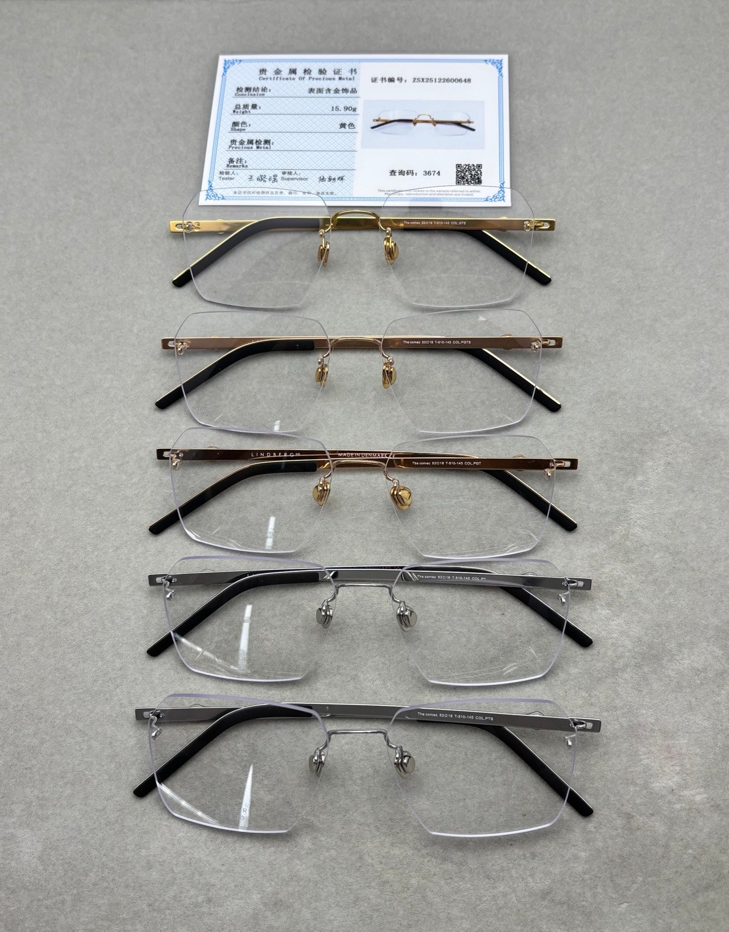 LINDBERG 男女眼鏡 size：53-18-14