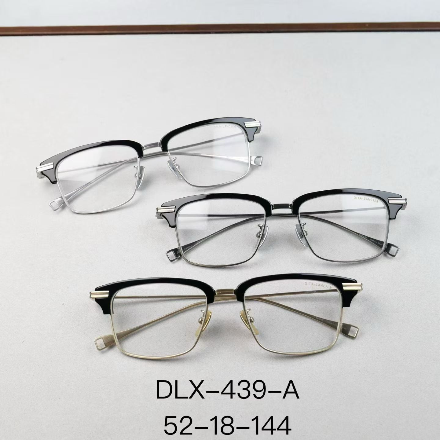 新款蒂塔DITA眼鏡框 LANCIER斯文半框眼鏡男款近視可配度數DLX-439-A 尺寸52-18-144