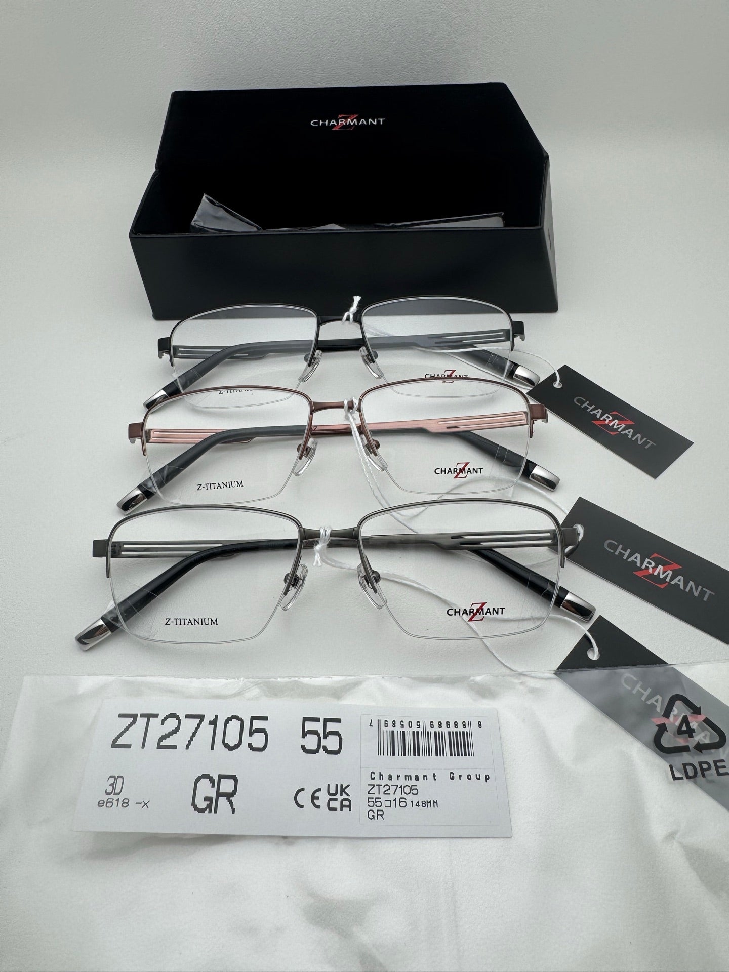 CHARMANT 眼镜 ZT27105 尺码55-16-148