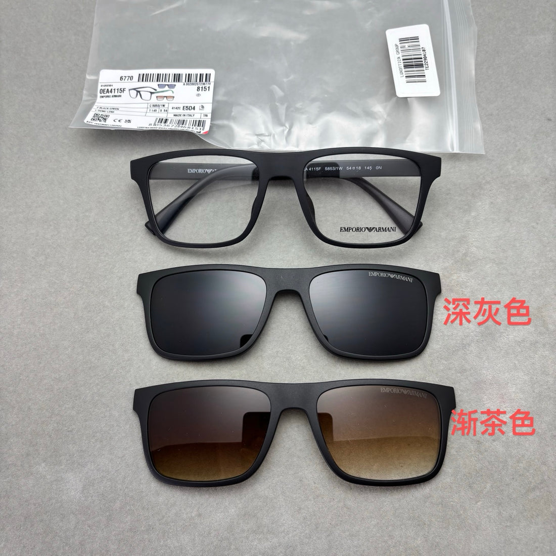 2025新品 EMPORIO ARMANI EA4115F男女款鏡 size：54-18-145總寬143框高45