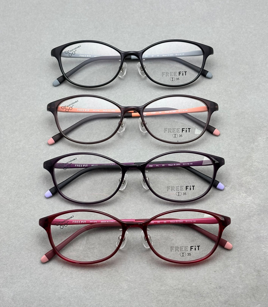 日本FREE FiT 女款眼鏡 size：52-16-140總寬138框高39