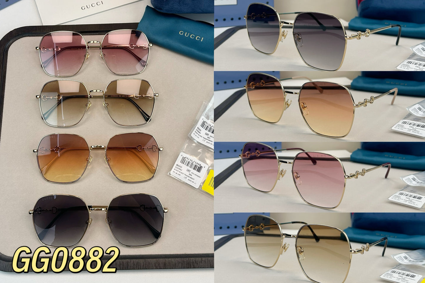 GUCCI   马衔扣系列金属墨镜 GG0882 58-18-145