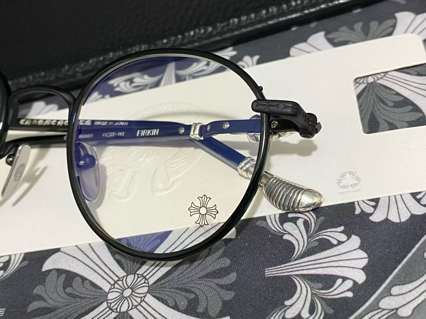 全新 Chrome Hearts FIRKIN 啞黑銀 尺寸：49-22-143