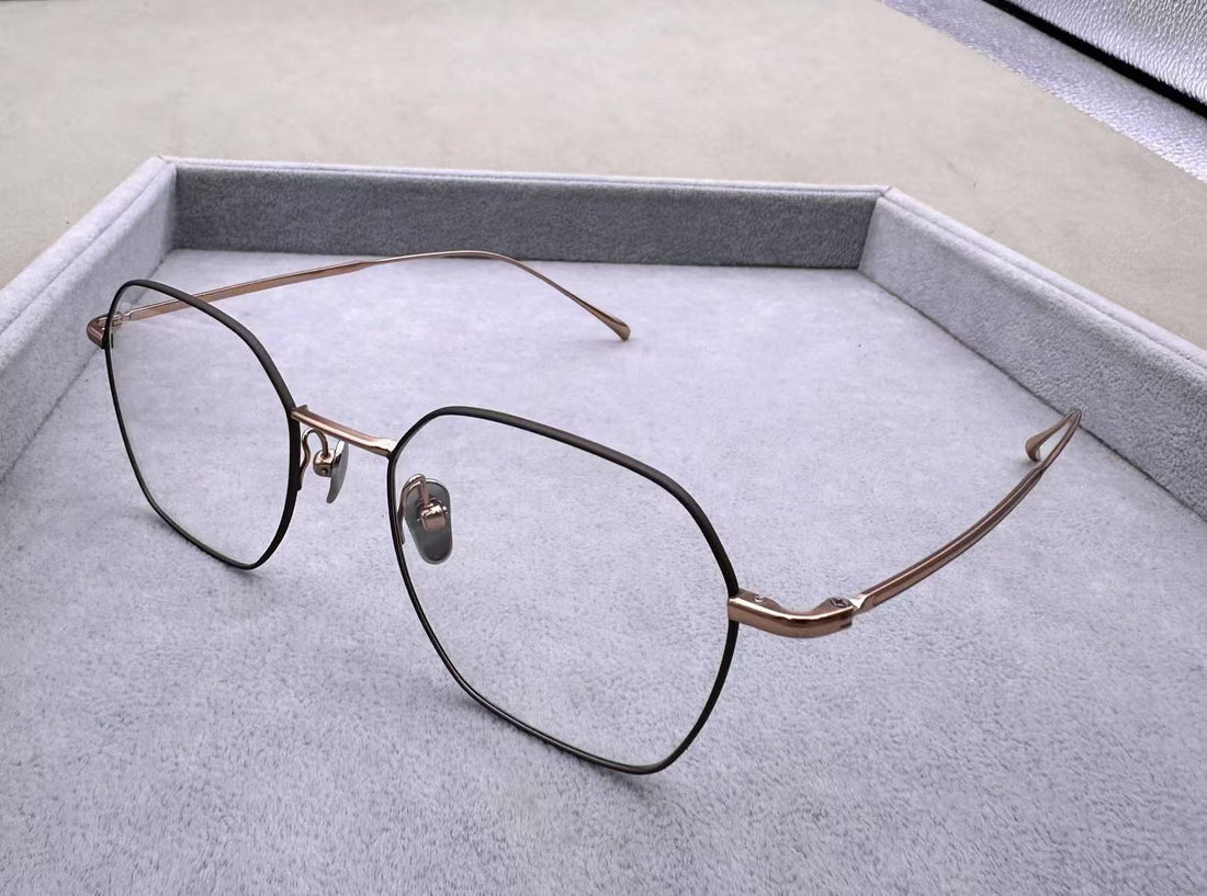 VINTAGE黃金眼鏡KV263 男女眼鏡框 尺寸51-19-148 重11