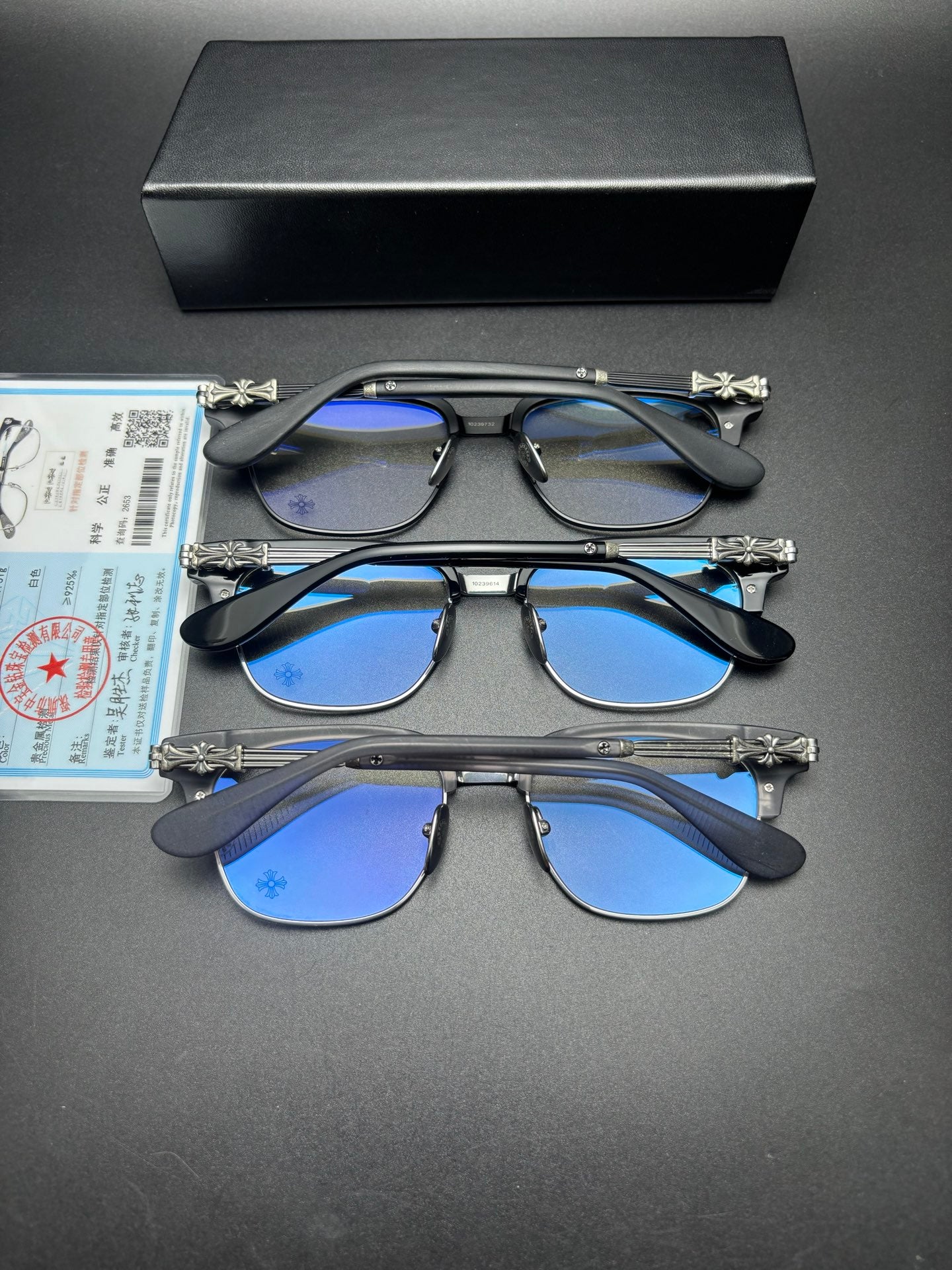全新 Chromehearts BONENNOISSEUR II 925銀配件眼鏡 男女全框眼鏡 size：53-18-150