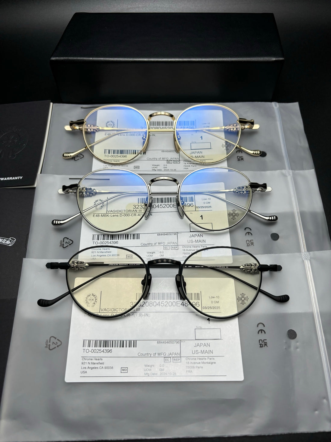 Chromehearts VAGIDICTORIAN III 925銀配件眼鏡 純鈦 男女全框眼鏡 size：48-21-148