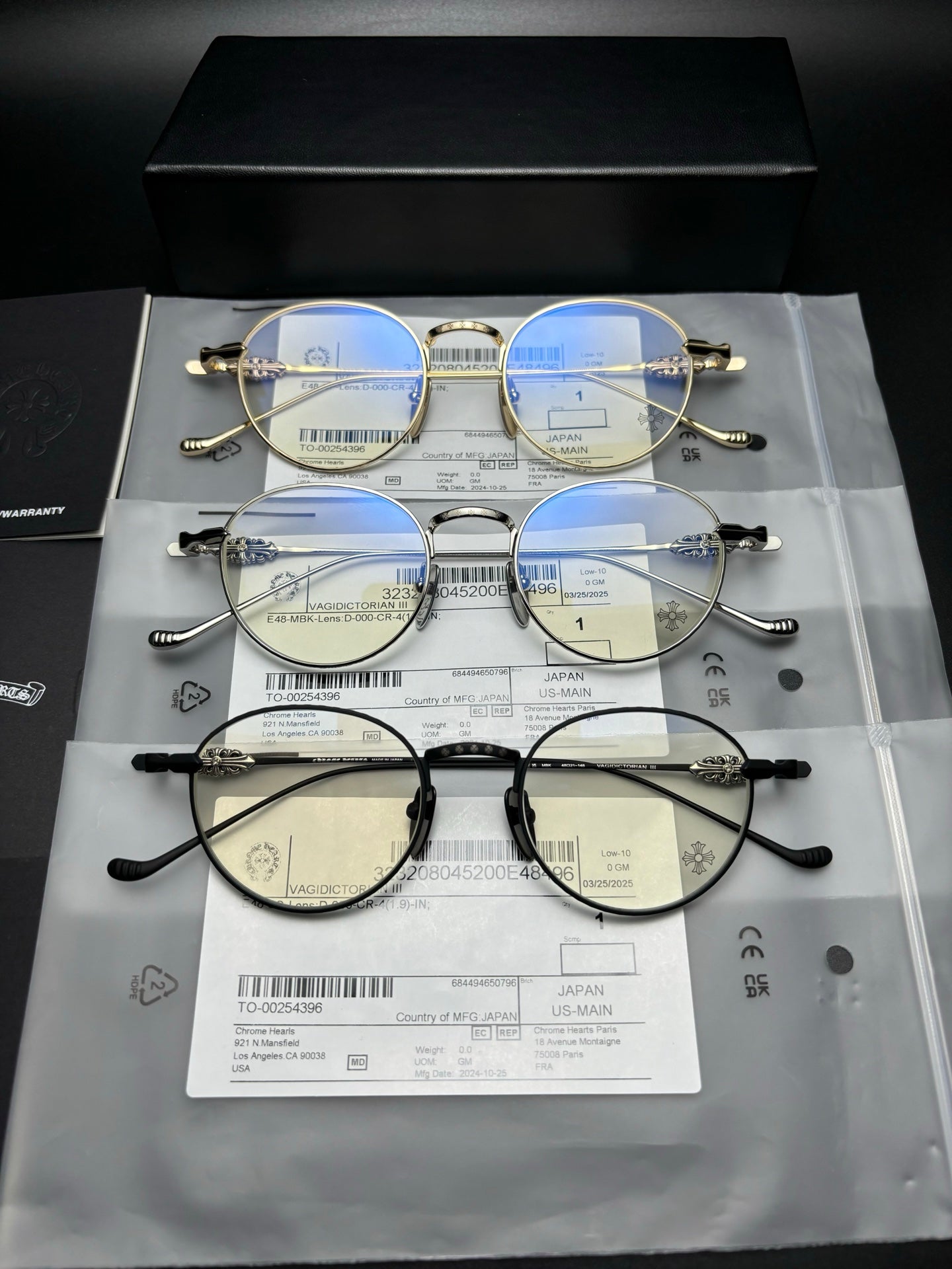 Chromehearts VAGIDICTORIAN III 925銀配件眼鏡 純鈦 男女全框眼鏡 size：48-21-148