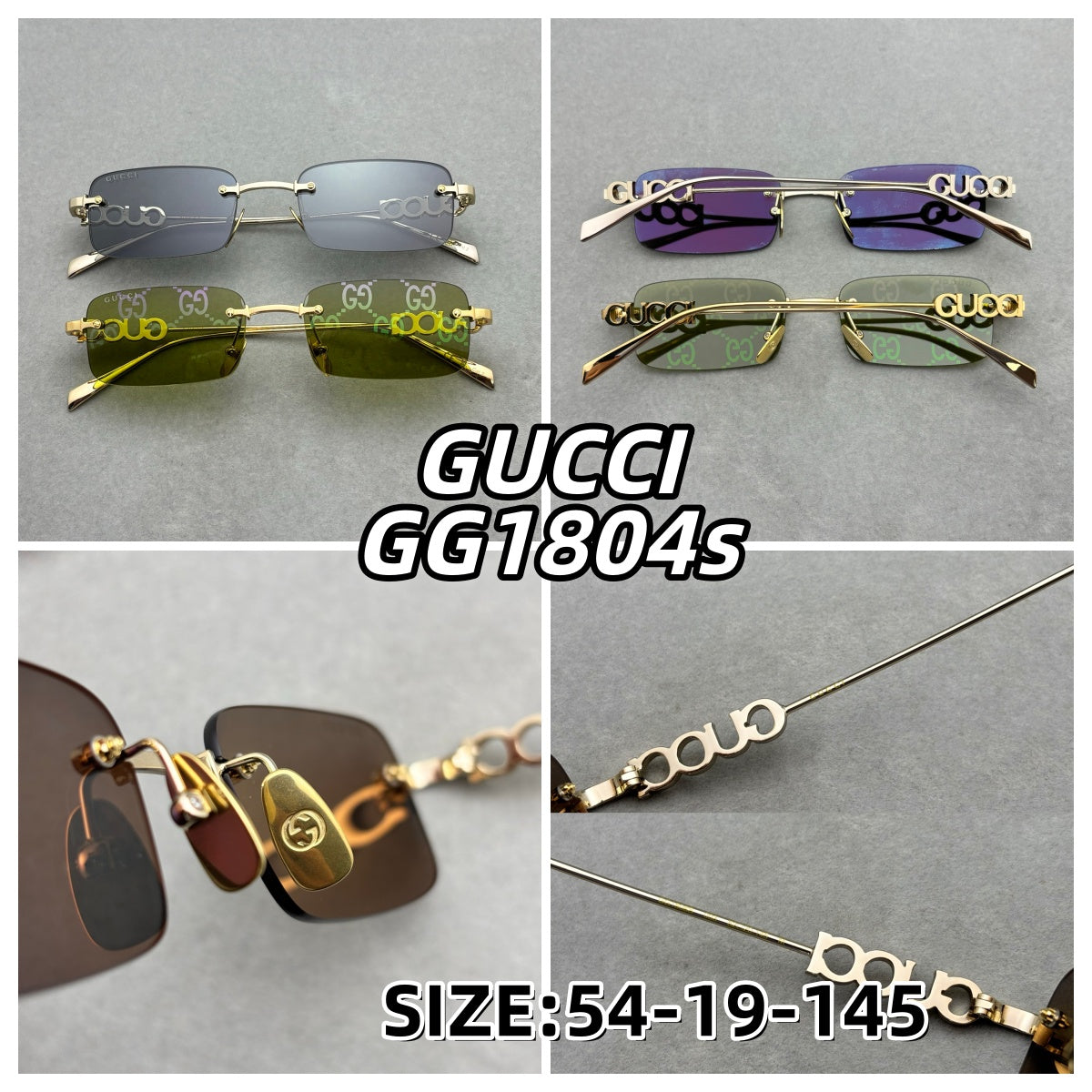 GUCCI 男女款太陽眼鏡 size：52-20-14