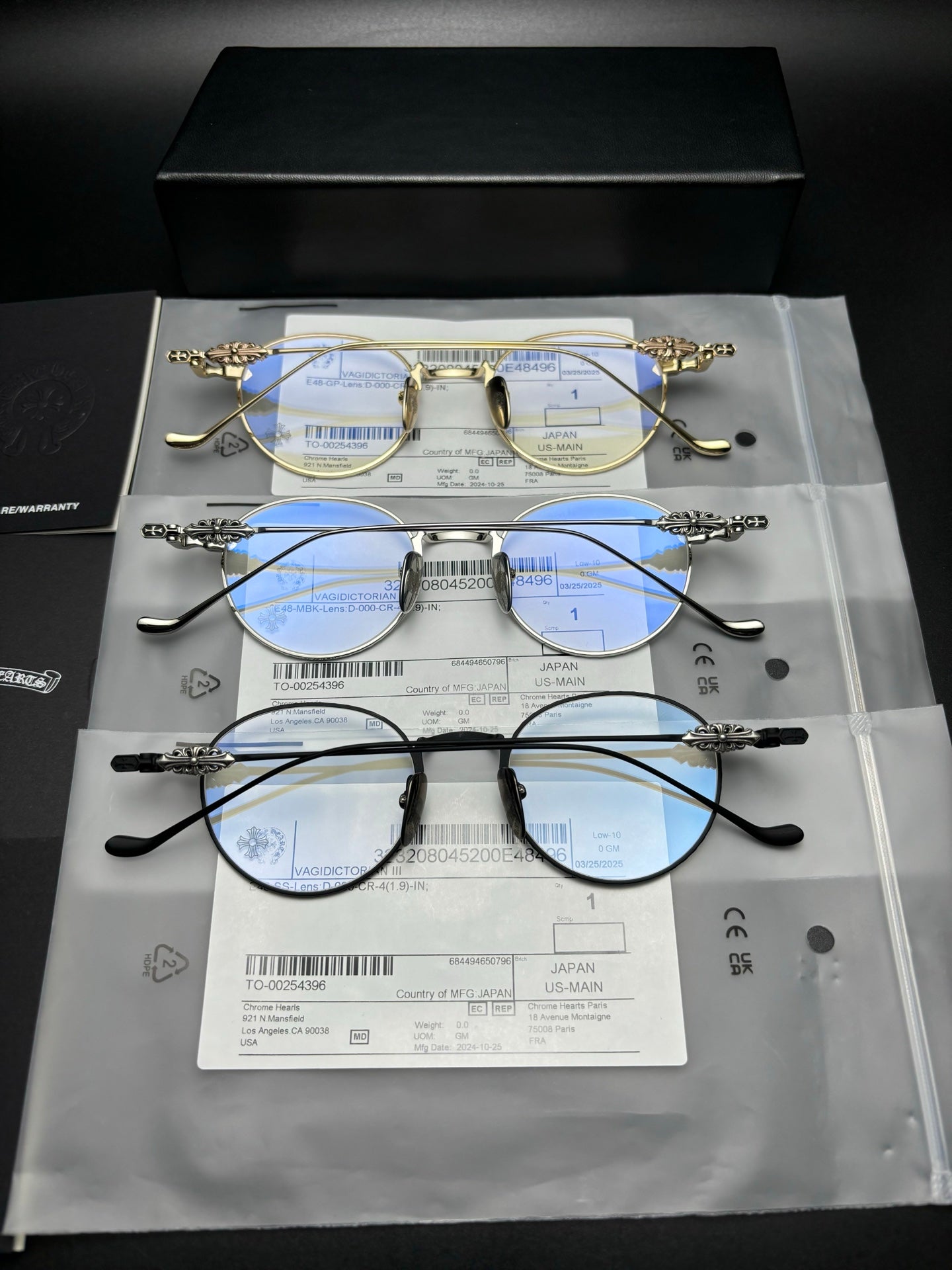 Chromehearts VAGIDICTORIAN III 925銀配件眼鏡 純鈦 男女全框眼鏡 size：48-21-148