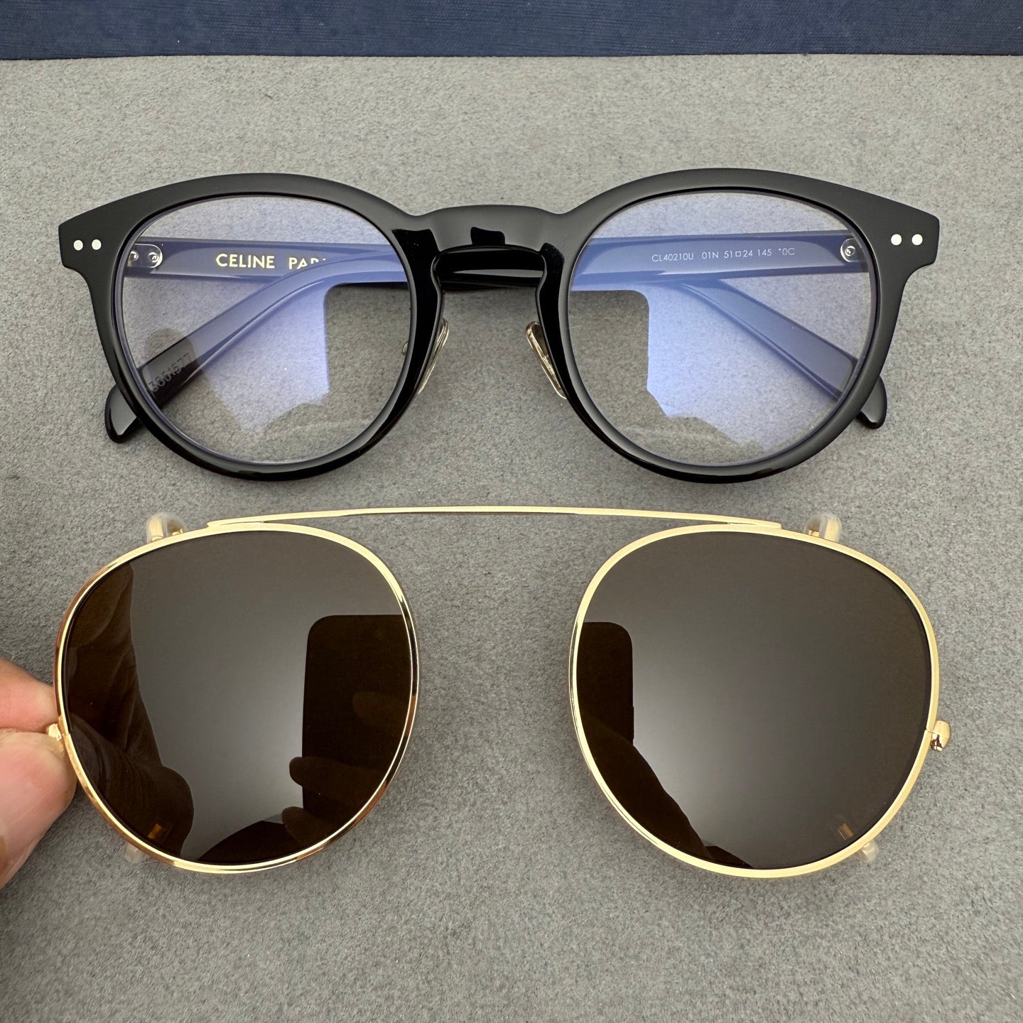 Celine 可拆式夾片眼鏡 CL40210U 防藍光鏡片 尺寸51-24-145