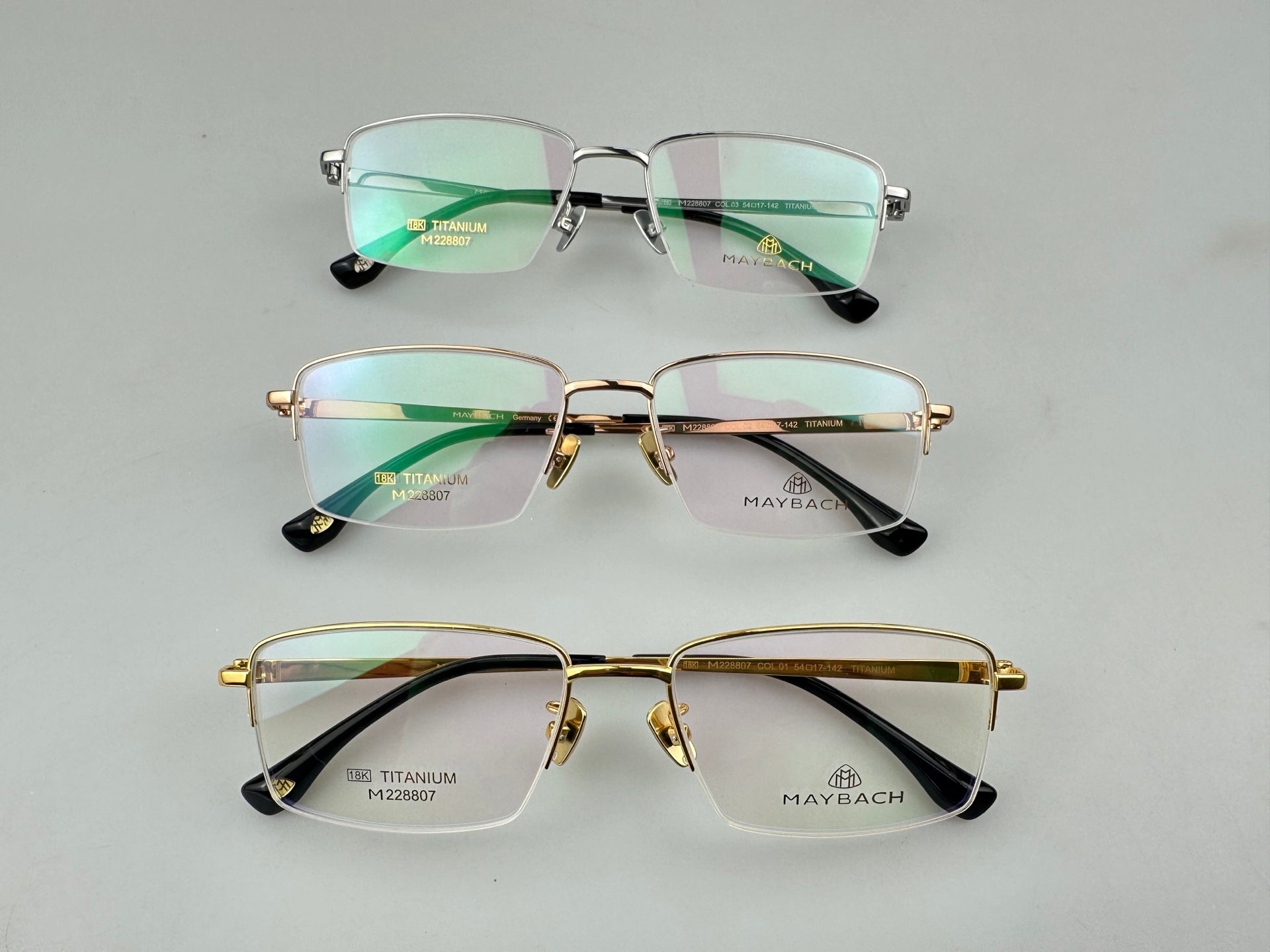 新品MAYBACH 18K黃金商務款鈦架titanium