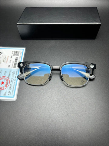 全新 Chromehearts BONENNOISSEUR II 925銀配件眼鏡 男女全框眼鏡 size：53-18-150
