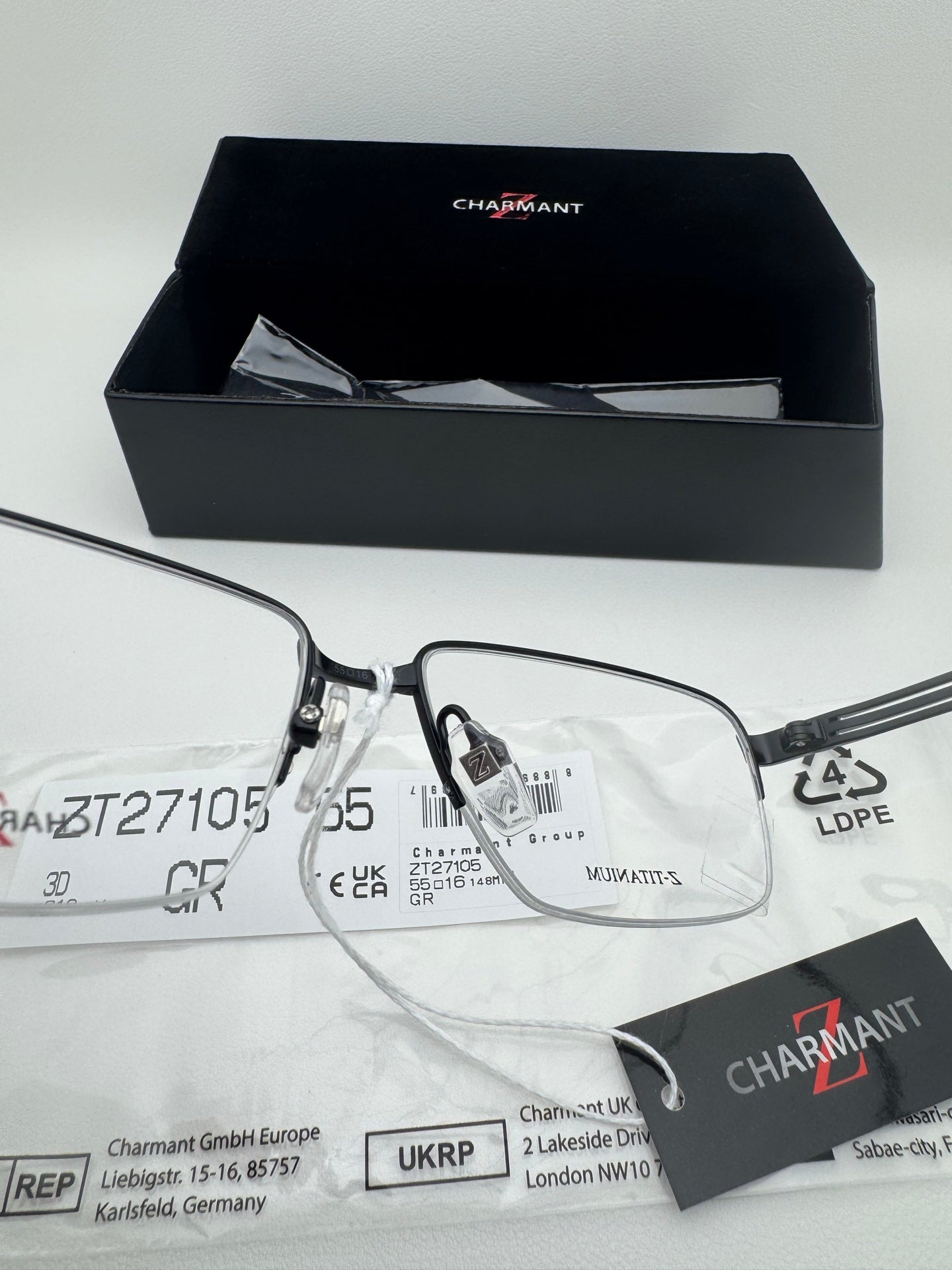 CHARMANT 眼镜 ZT27105 尺码55-16-148