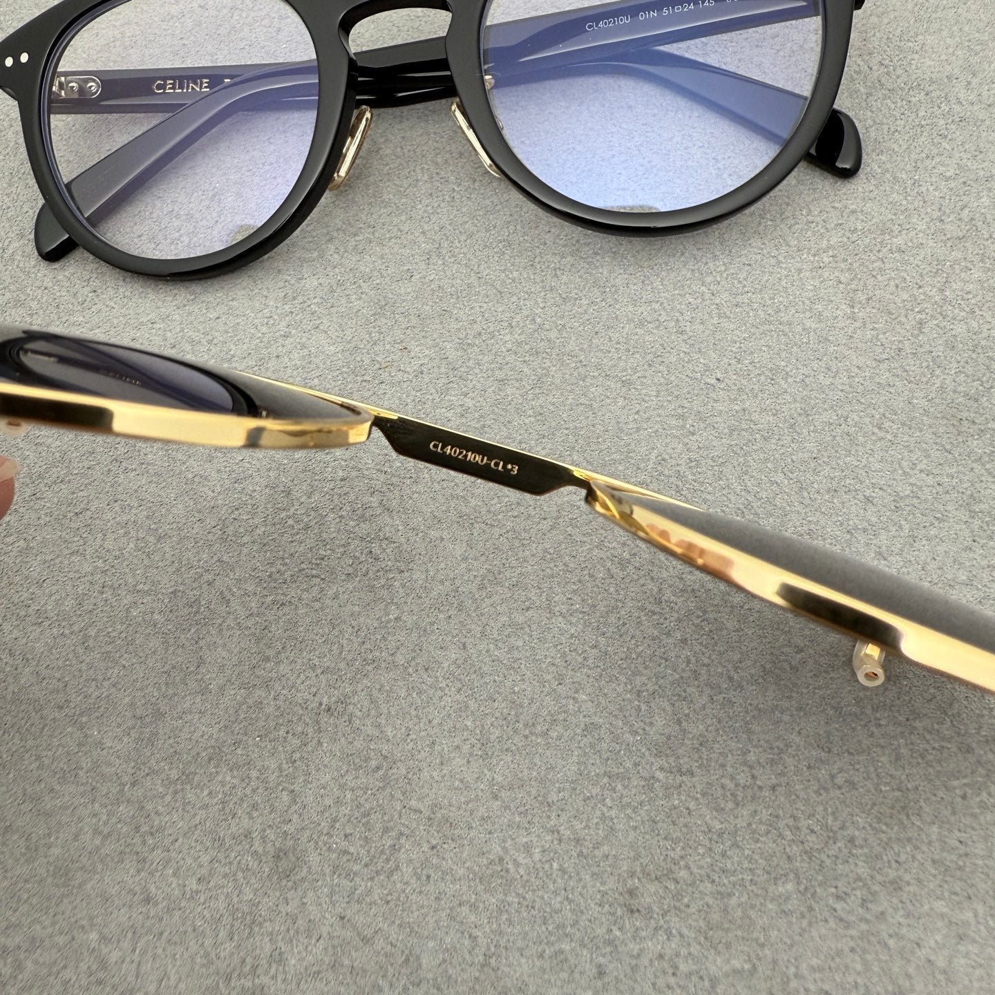 Celine 可拆式夾片眼鏡 CL40210U 防藍光鏡片 尺寸51-24-145