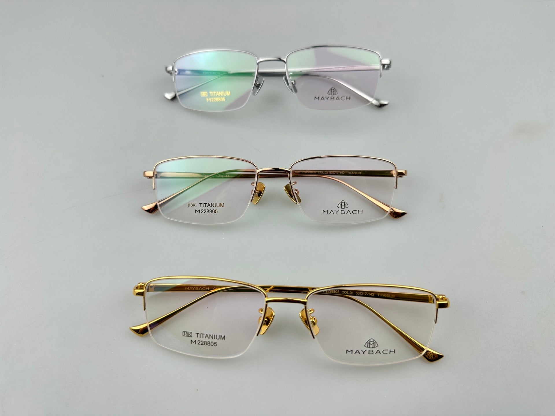 新品MAYBACH 18K黃金商務款鈦架titanium