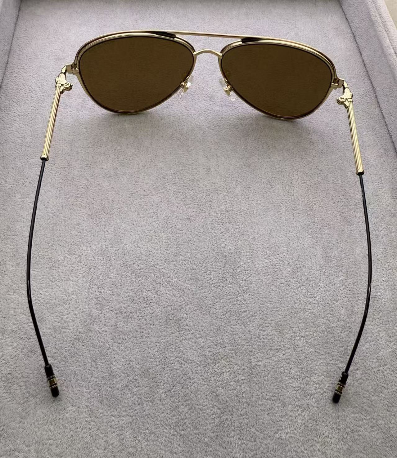 Mont Blanc 男款 陽鏡 女飛行員墨鏡 金色 尺寸59-13-145