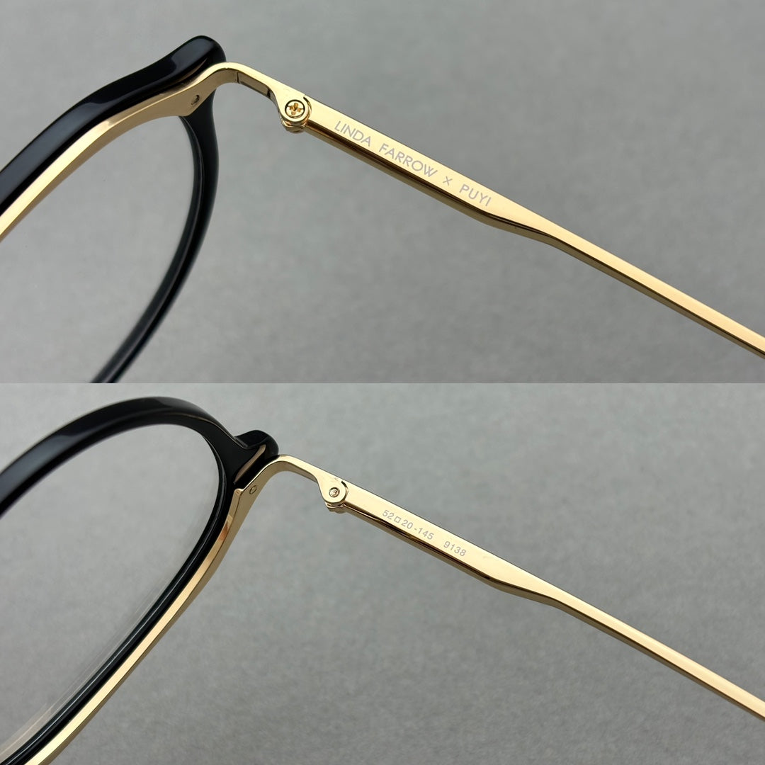 2025年新款LINDA FARROW x PUYI 聯名系列 男女眼鏡 size：52-20-145總寬143框高51重量20